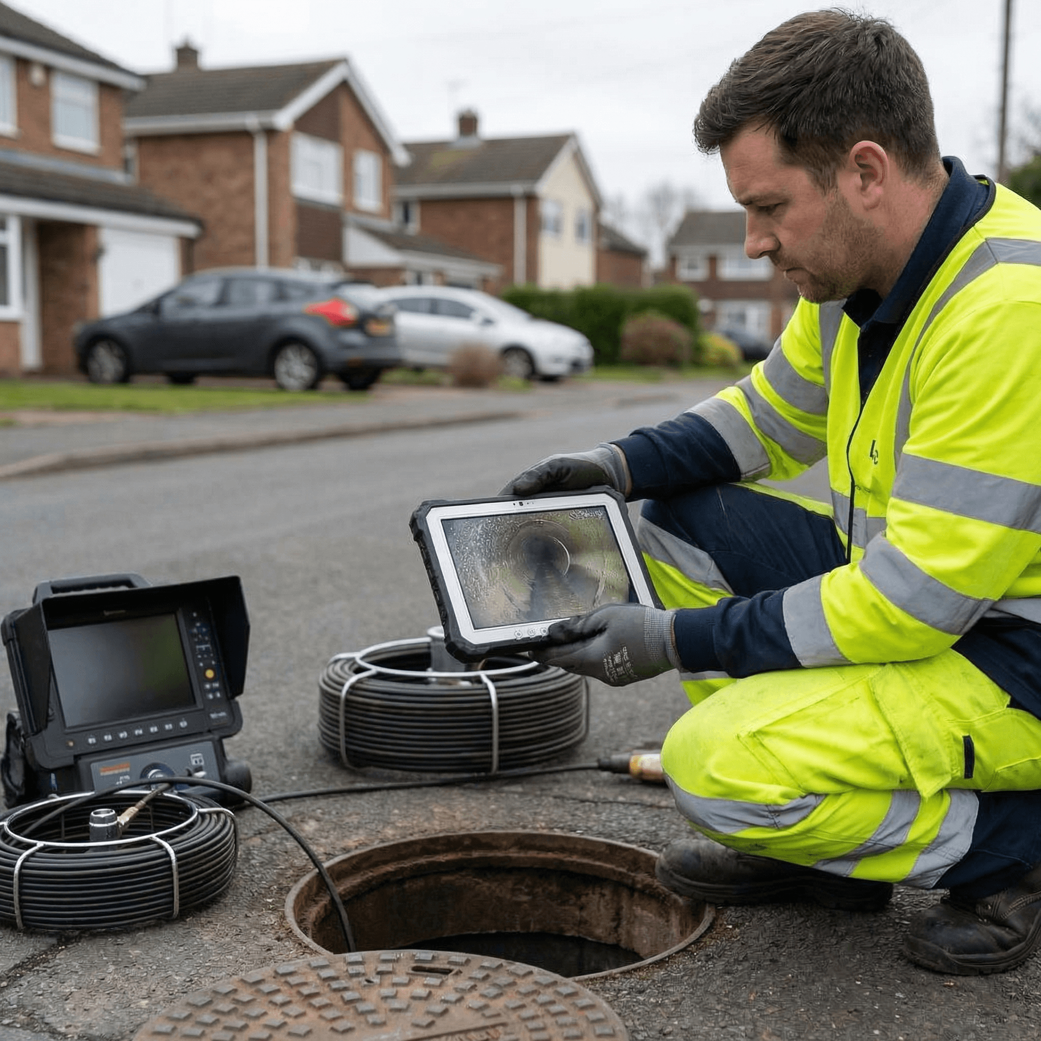 Commercial CCTV drain survey at a business premises in Leeds