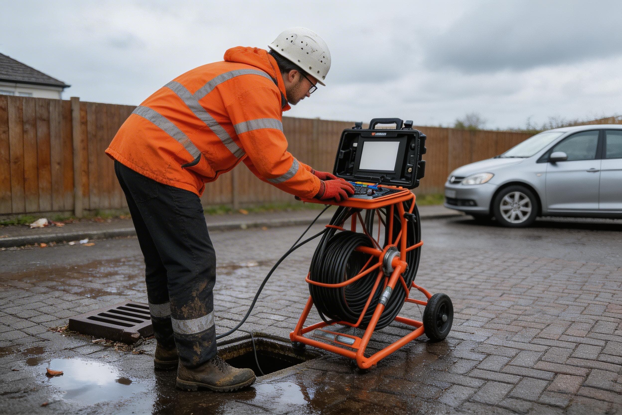 CCTV drain survey equipment and service van in Leeds